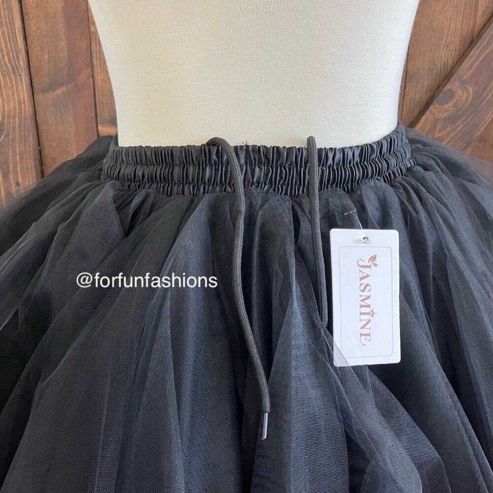Tutu BLACK (XL) Tulle Petticoat for Halloween Costume Party Fun Run Spirit Day - Picture 2 of 7